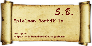 Spielman Borbála névjegykártya