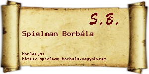 Spielman Borbála névjegykártya